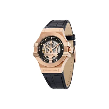 Maserati Wrist Watch Automatic Mechanical Movement Silicone Strap 42mm Cut Out Dial Men's Watches Sunglasses Box