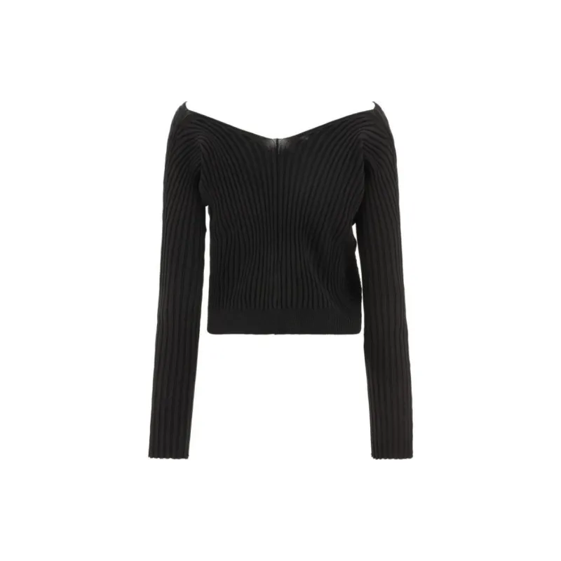 Jacquemus Logo Plaque Long Sleeved Cardigan-1
