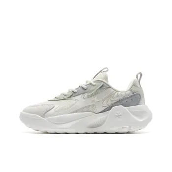 XTEP Star Meteorite Lite Anti Slip Wear Resistant Low Top Chunky Sneakers Women's White Gray