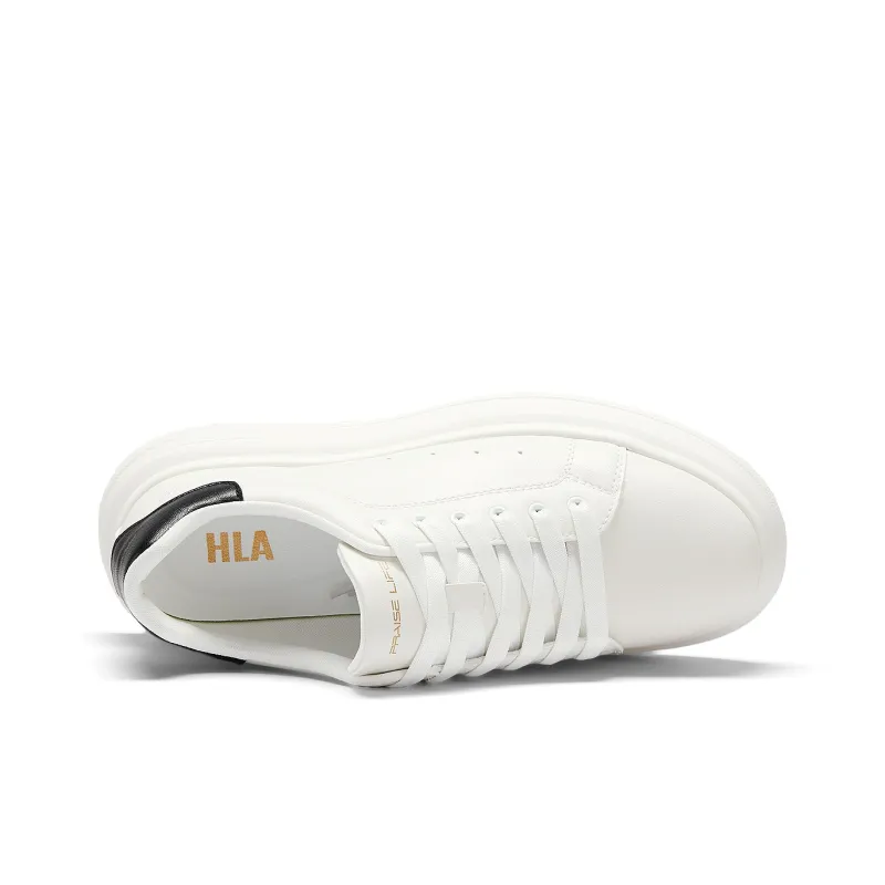 HLA Drawstring Lace Up Color Blocking Inlaid Letter Print Round Tip Breathable Casual Shoes-2