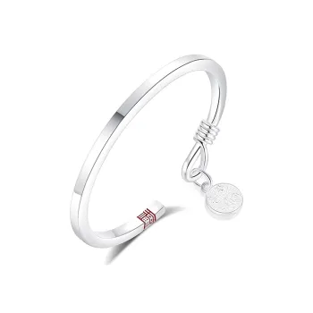 Children's Drawings S999 Fine Silver Bangles Women's