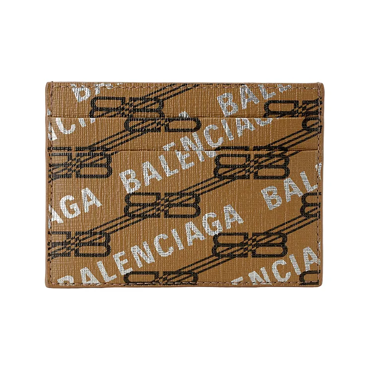 Balenciaga BB MONOGRAM SIGNATURE Coated Canvas Card Holder Card Holder Regular Men's Brown-2