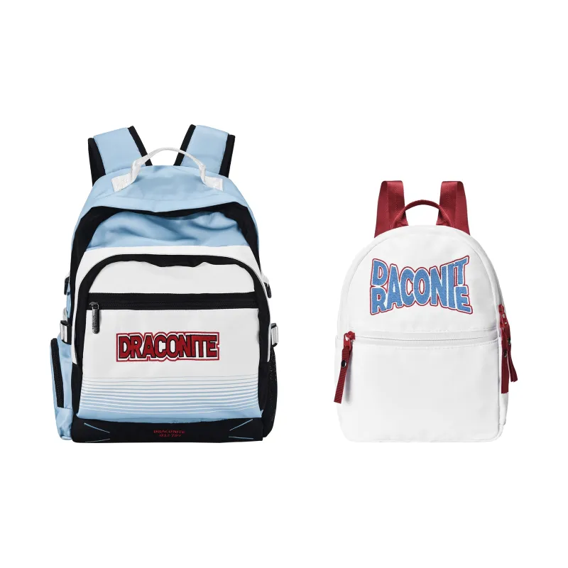 DRACONITE Polyester Student Backpack Backpack Multi-Compartment Backpack Unisex Cerulean White-28