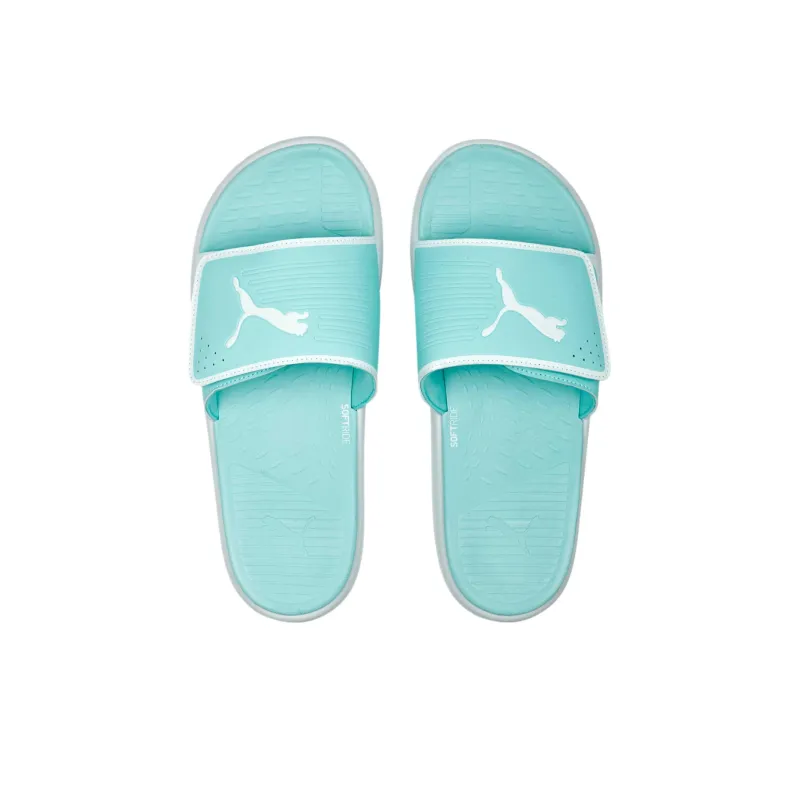 PUMA Quick Dry Cushioning Slide Slippers Men's Cyan White-3