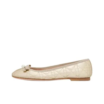 DIOR Ballet Casual Single Shoes Women's Gold