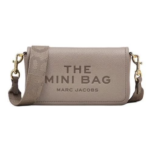 MARC JACOBS Full Grain Leather Shoulder Bag Mini Women's Concrete Gray