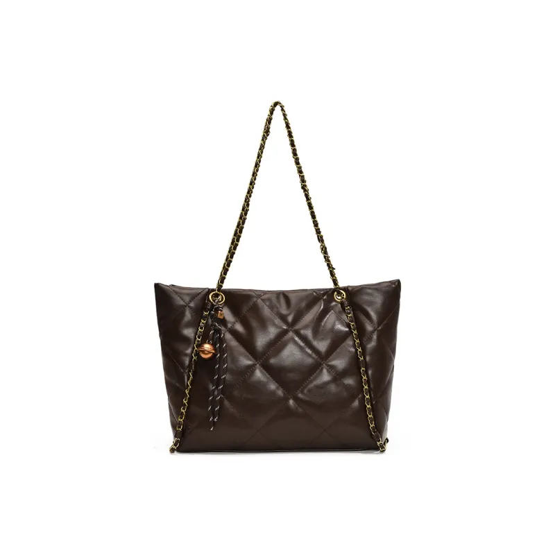 PINK·LAND PU Tote Bag Shopping Bag Crossbody Bag Shoulder Bag Women's Brown/Black/Coffee/Ecru-15