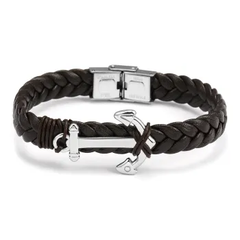COLIMIDA Titanium Steel Leather Cord Wristbands Men's