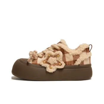 TTKJ Anti Slip And Wear Resistant Height Increasing Low Top Casual Shoes Women's Mocha