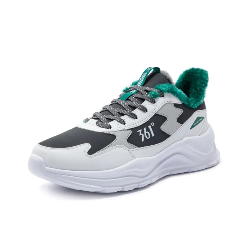 361° Water-Resistant Lightweight Rebound Low-Top Casual Running Shoes Men's White Green-2