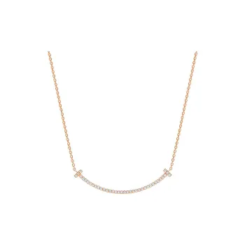 TIFFANY & CO. T 18 carat Rose Gold Set With Diamonds Necklaces Women's