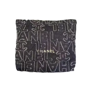 CHANEL Denim Handbag, Shoulder Bag Medium Size Women's Black