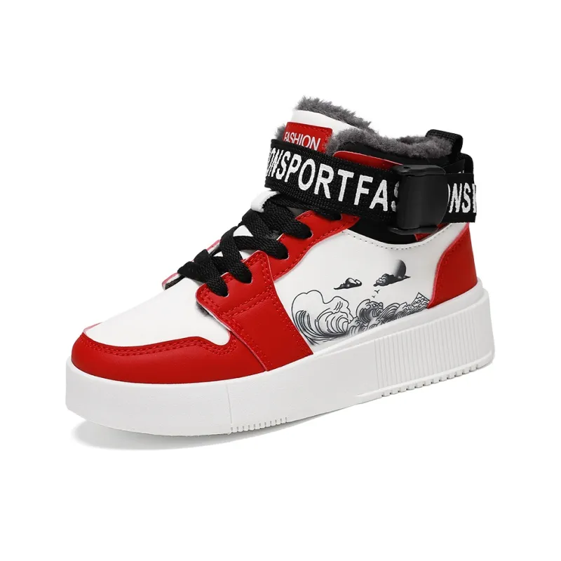 SOURCE Slip Resistant Cushioning Impact Resistance Abrasion Resistant High Top Skateboard Shoes Unisex-1