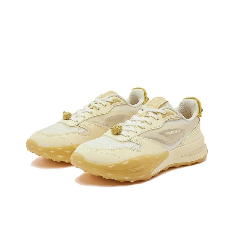 QIAODAN Cushioning, Wear Resistant Low Top Casual Shoes Women's Wheat Straw Yellow Light Pear Yellow-2