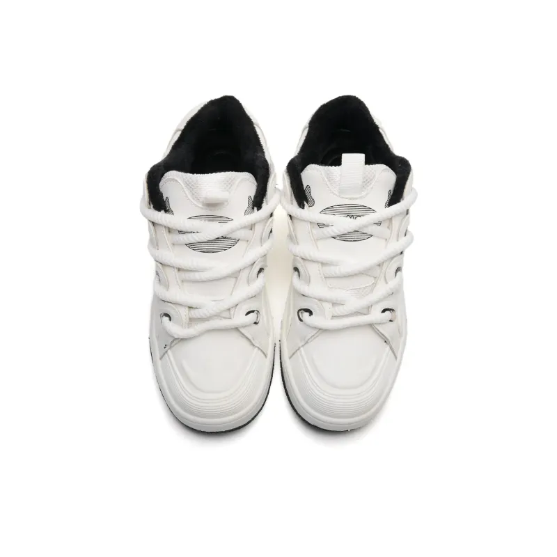 UNIITY Skateboard Shoes Unisex Low Top White Black/White Red-4