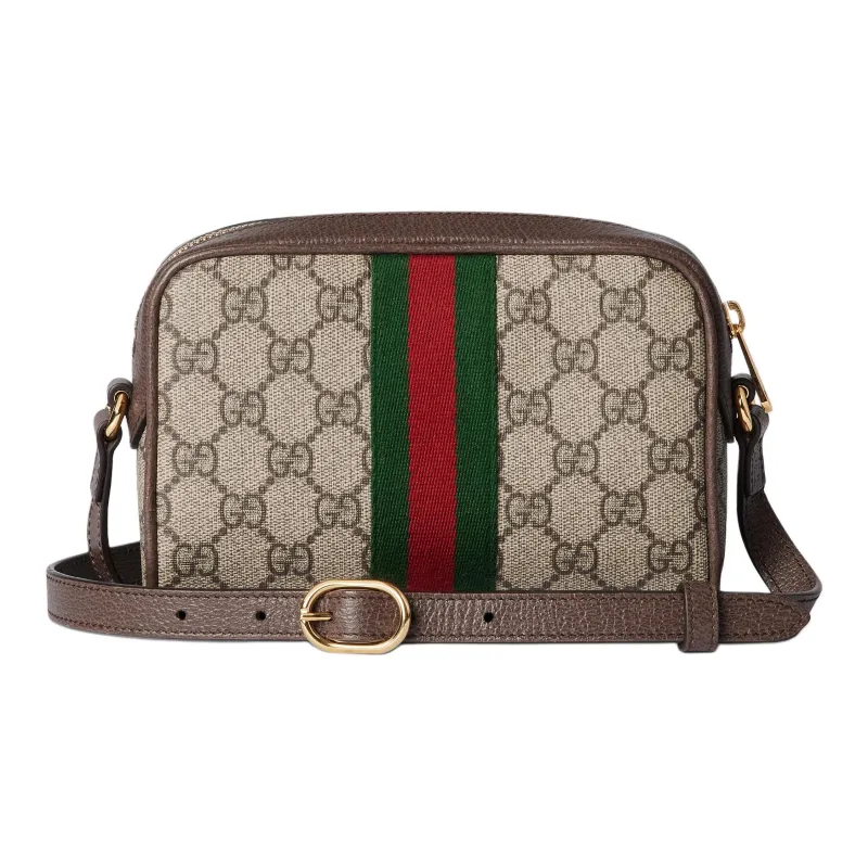 GUCCI Ophidia GG Supreme Canvas Shoulder Bag Mini Women's Beige & Dark Brown-3