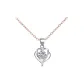Heart to Heart Necklace[Cross Chain]White Zircon