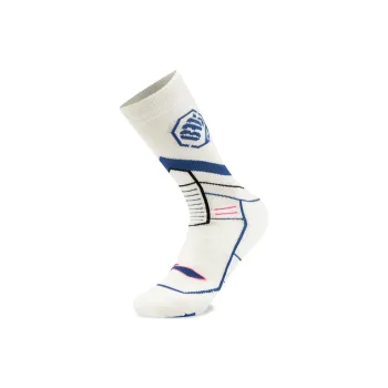LiNing Basketball Collection Mid Calf Socks Unisex 1 Pack White/Multicolor Blue
