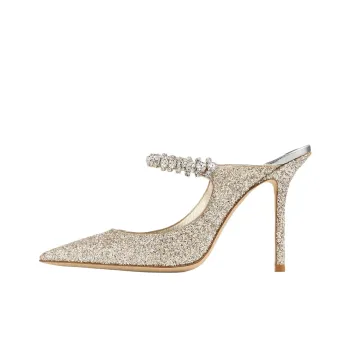 Jimmy Choo Bing Closed Toe Slippers 10cm Women's Gold