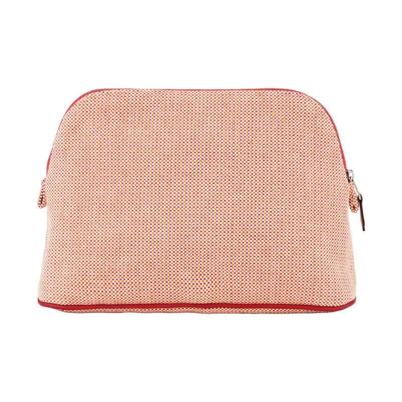 HERMES Bolide 100% Cotton Bowling Bag Storage Bag Medium Size Women's Orange-3