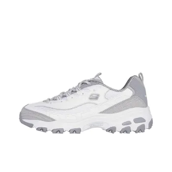 Skechers DLITES Cushioning Low Top Chunky Sneakers Women's White Gray
