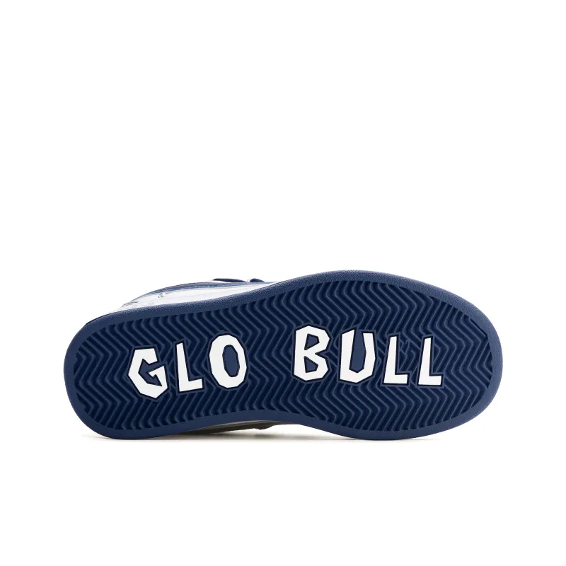 GLO BULL Skateboard Shoes Unisex Low Top Double Strap White Dark Blue-5