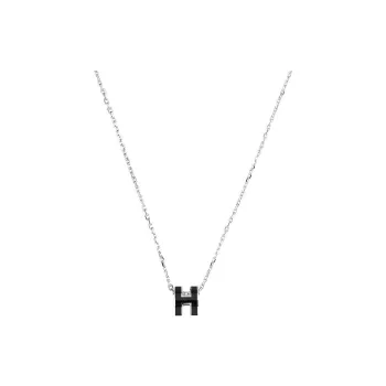 HERMES POP H Collection Metal Necklaces Women's Silver Chain