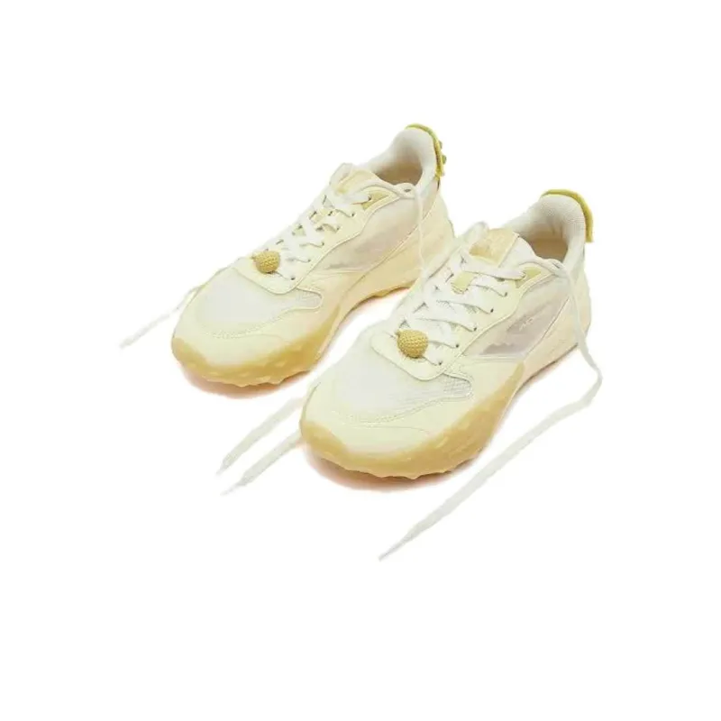 QIAODAN Cushioning, Wear Resistant Low Top Casual Shoes Women's Wheat Straw Yellow Light Pear Yellow-3