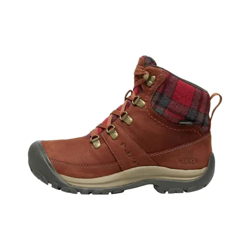 KEEN Kaci 3 Waterproof And Wear resistant Short Outdoor Boots Women's Red Brown