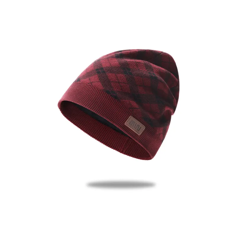 SEPTWOLVES Wool Beanie Included Warm Insulated Hat WO Unisex Black Gray/Navy Blue/Burgundy-7