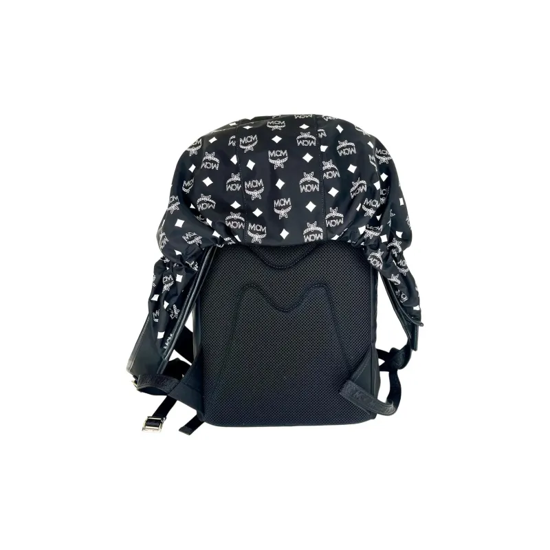 MCM Nylon Backpack Women's Black-4