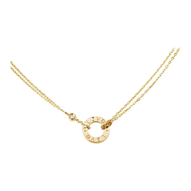 CARTIER Love Necklace Collection 18K Gold Necklaces Women's Gold-0
