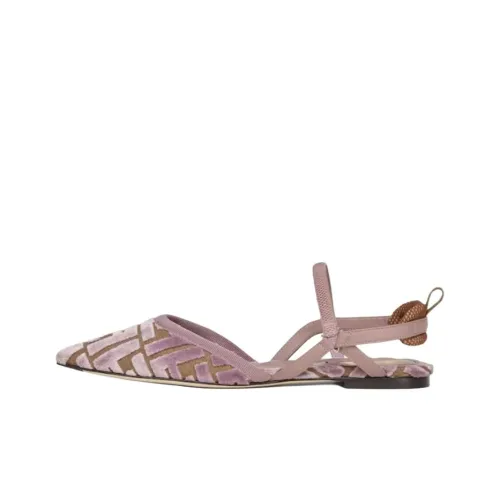 FENDI Ff Jacquard Pointed Toe Flats Women's
