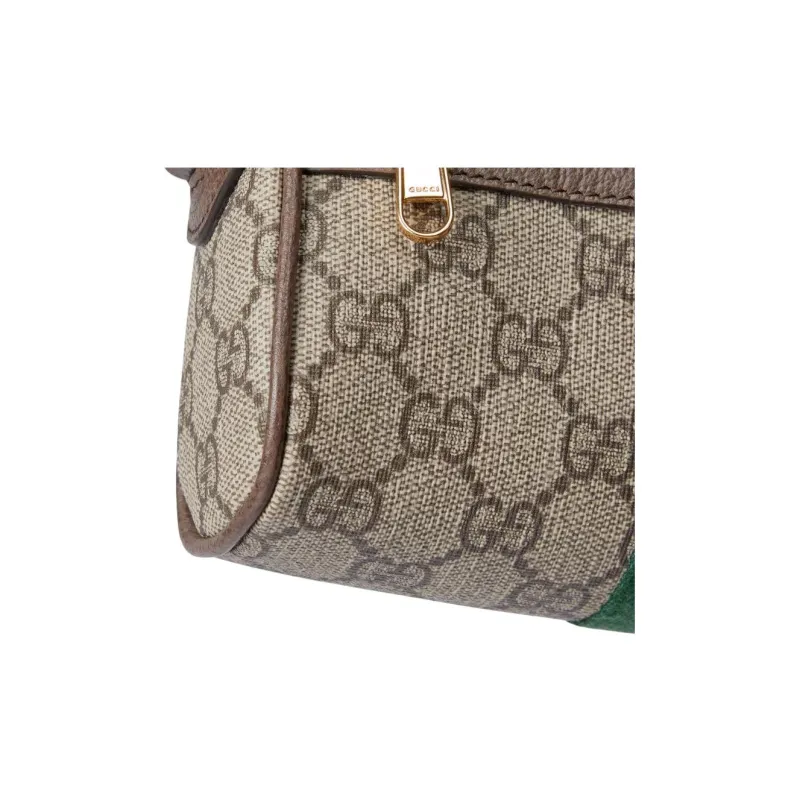 GUCCI Ophidia GG Supreme Canvas Shoulder Bag Mini Women's Beige & Dark Brown-5