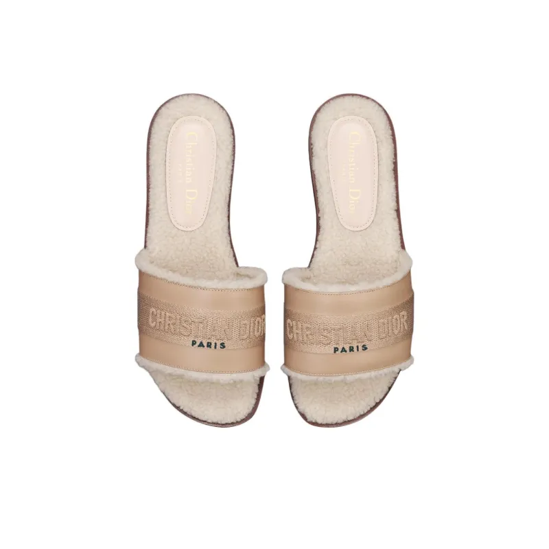 DIOR Dway Slide Slippers Women's Beige-2