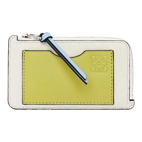LOEWE Cow Leather Card Holder Women's Soft White/Limestone Yellow