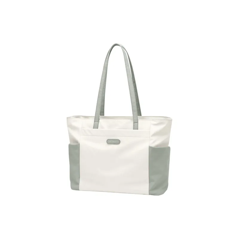 GOLF Fabric Tote Bag Shoulder Bag Large Size Women's Apricot With Khaki/Light Green-5