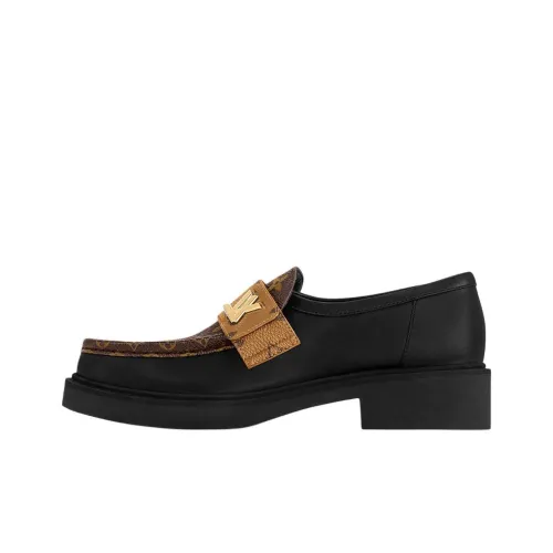 LOUIS VUITTON Loafers Women's Black Brown