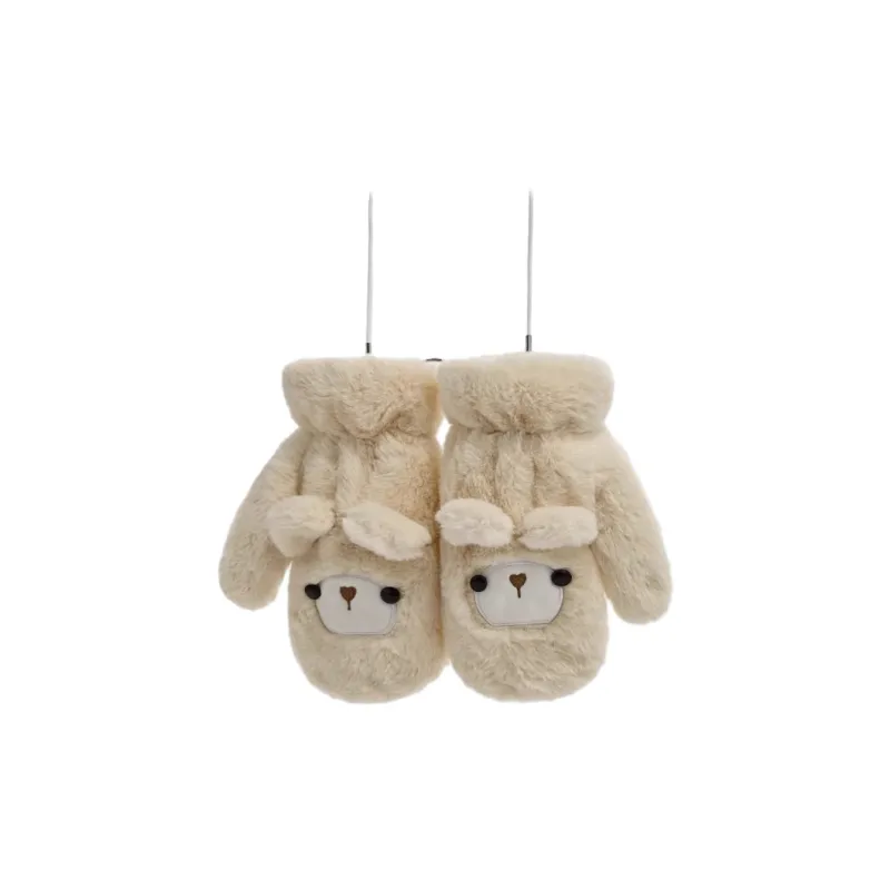 FREE RABBITⅡ Winter Fleece Lined Warm Windproof Bicycle Halter Knit Gloves Unisex-1