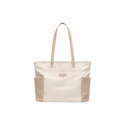 GOLF Fabric Tote Bag Shoulder Bag Large Size Women's Apricot With Khaki/Light Green