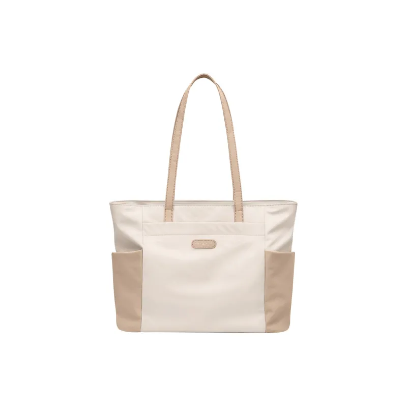 GOLF Fabric Tote Bag Shoulder Bag Large Size Women's Apricot With Khaki/Light Green-0