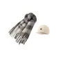 Gray Scarf+Hats & Caps
