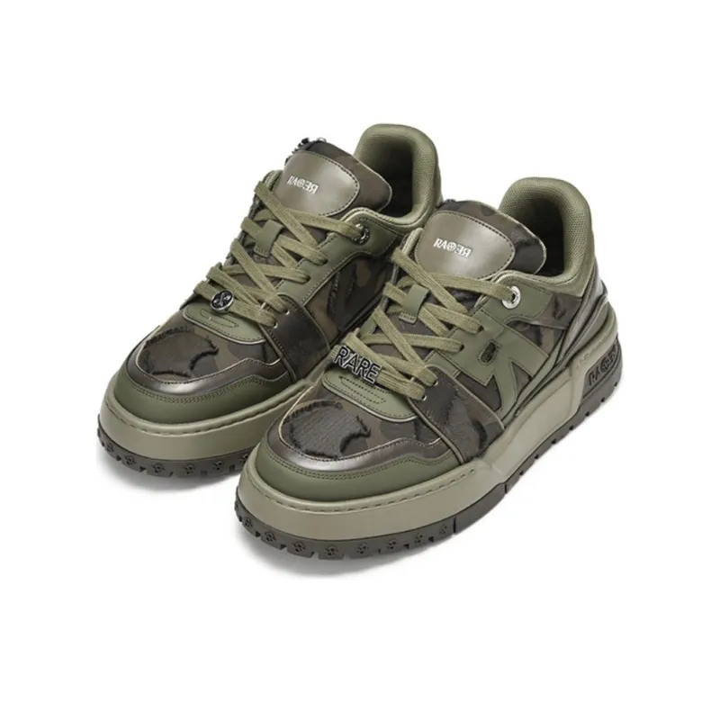 RARE RICH MAX Collection Low-Top Skateboard Shoes Men's Army Green-1