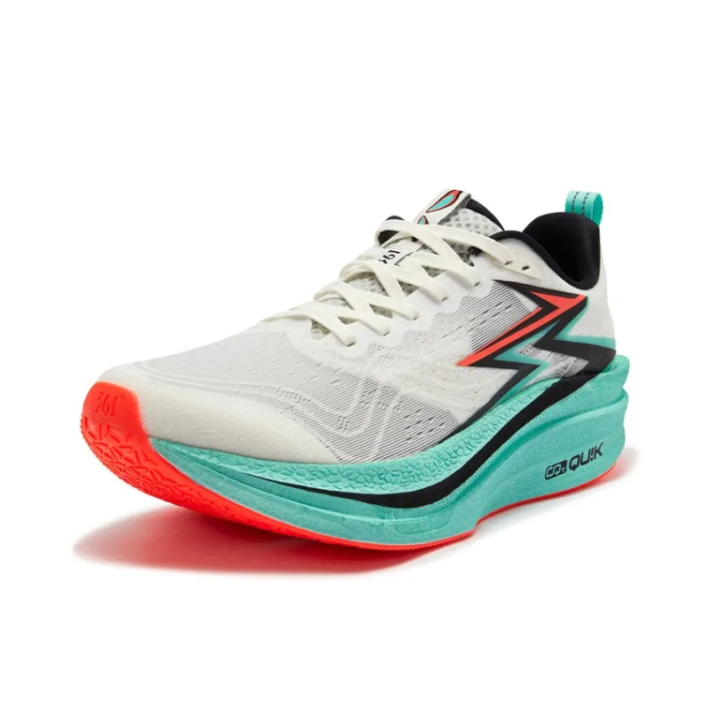 361° Cushioning Anti-Slip And Wear-Resistant Rebound Low-Top Marathon Running Shoes Unisex White Blue-1