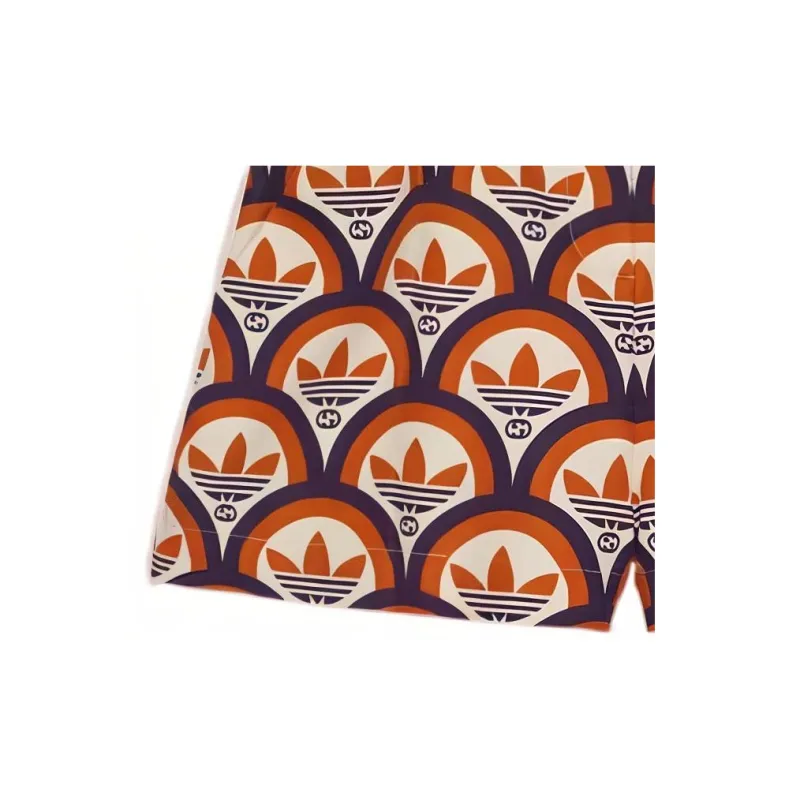 GUCCI X Adidas Cotton Shorts Orange-4