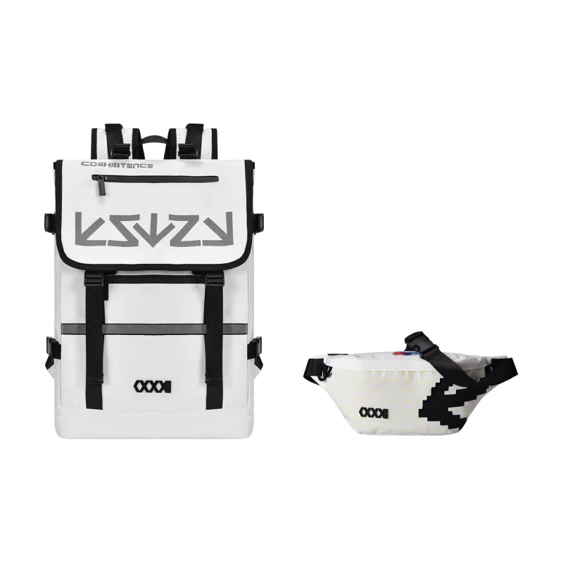 COEXISTENCE Polyester Backpack Tubas Unisex White-13