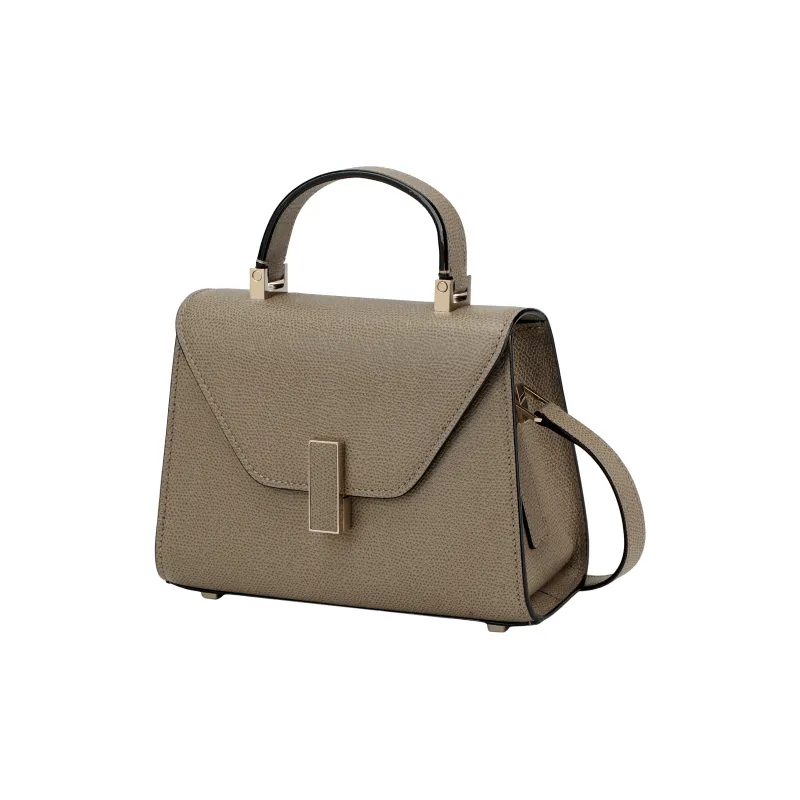 Valextra Iside Millepunte Calfskin With Leather Detail Shoulder Bag, Crossbody Bag, Handbag Women's Ivory Gray-2