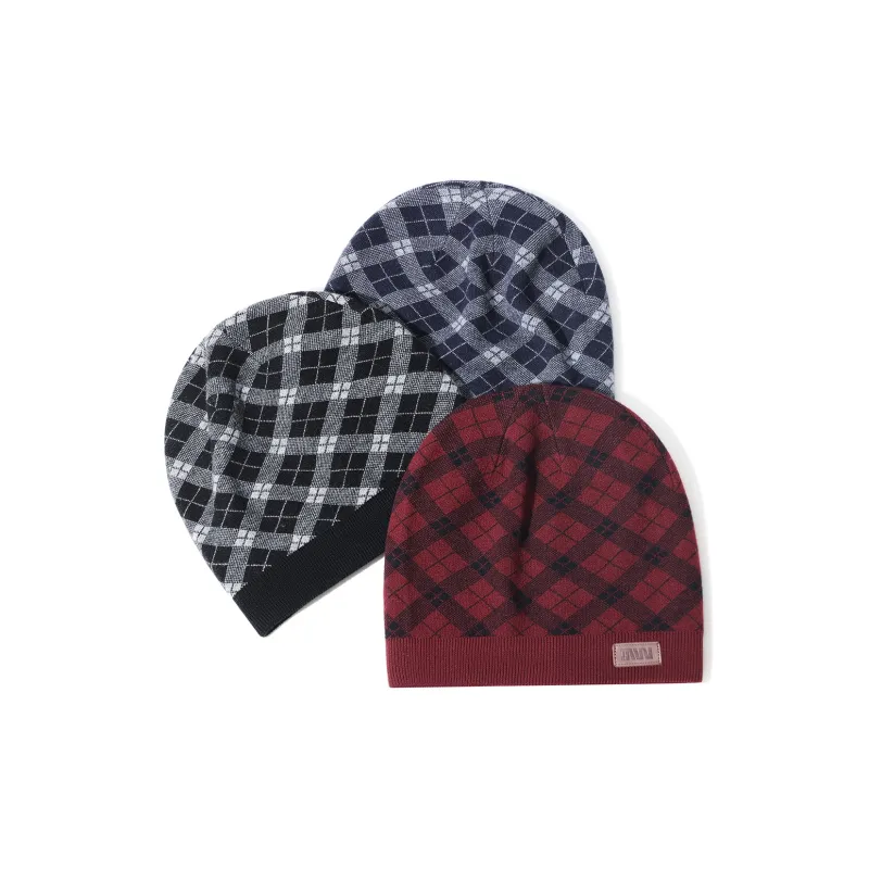 SEPTWOLVES Wool Beanie Included Warm Insulated Hat WO Unisex Black Gray/Navy Blue/Burgundy-3