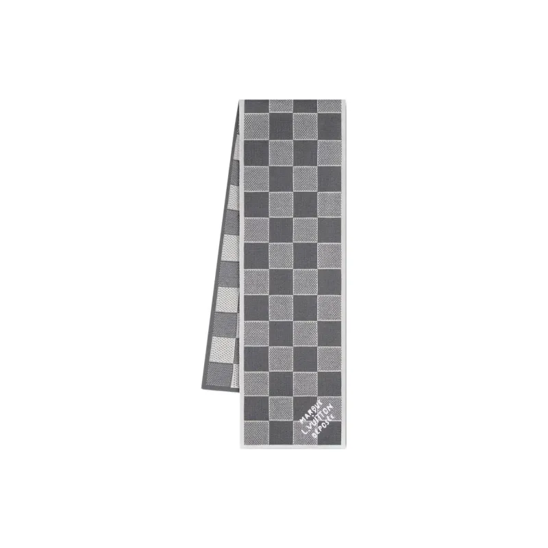 LOUIS VUITTON Wool Knit Scarves Men's Dark Gray-1