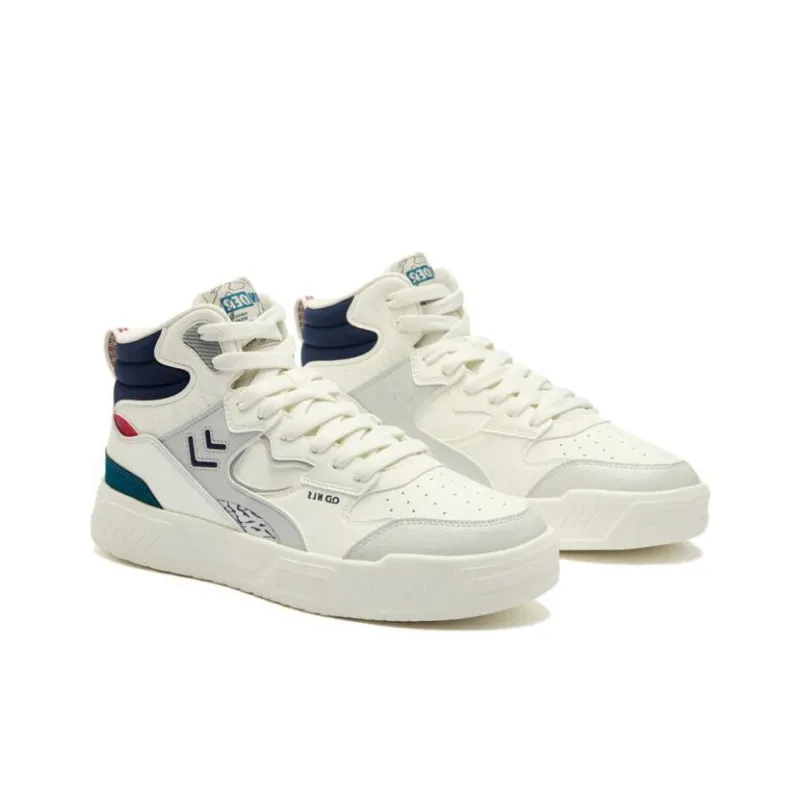 QIAODAN Inheritance 2.0 Warm Height Increasing High Top Skateboard Shoes Men's Ivory-2